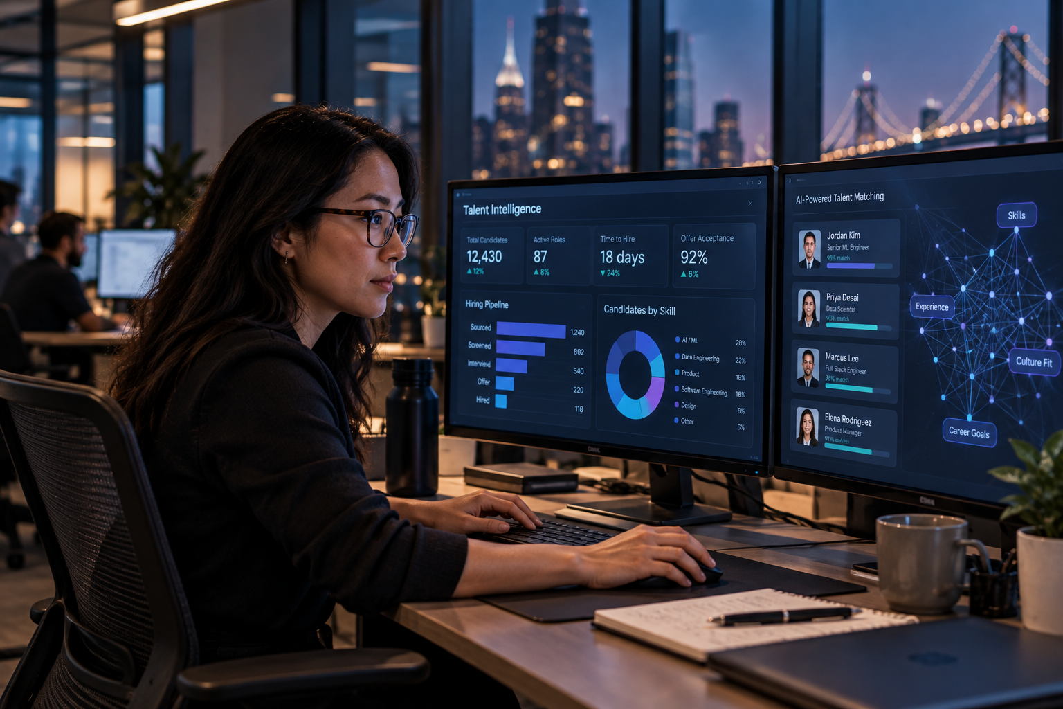 Engineer working with AI dashboards